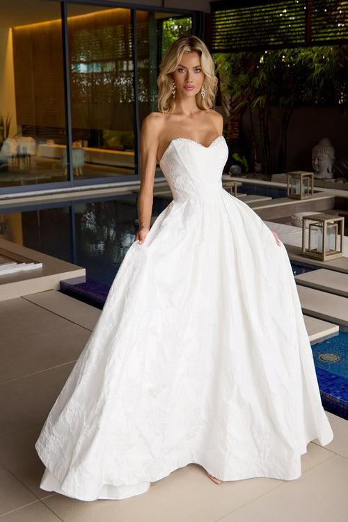 Juliet Off White Long Formal Dresses