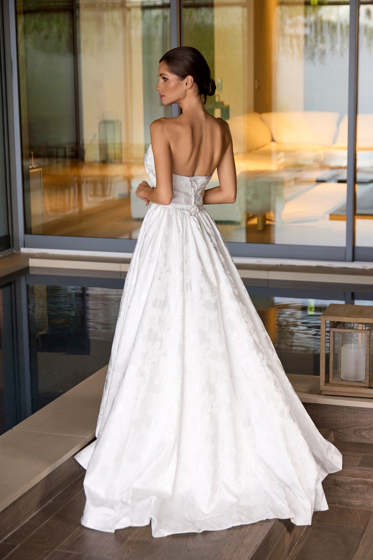 Juliet 2700A White Strapless Bow Ball Gown with A-Line Skirt and Sweetheart Neckline