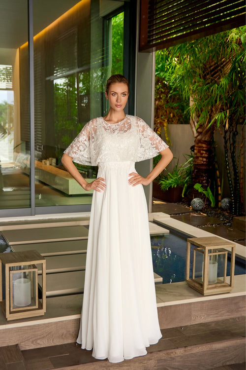 Juliet Off White Long Formal Dresses