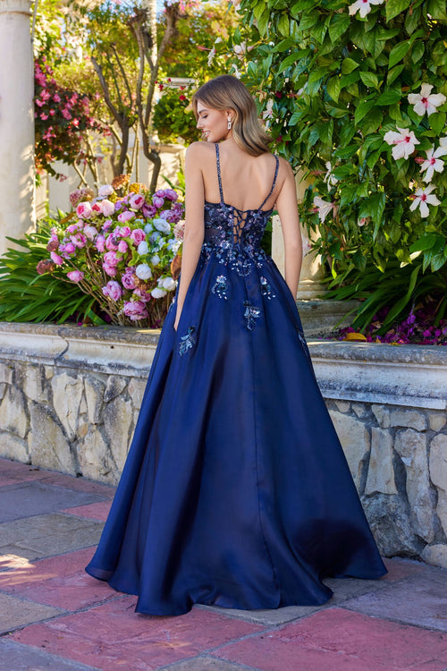 Juliet 2617U Applique Sleeveless A-Line Gown with Square Neck Neckline