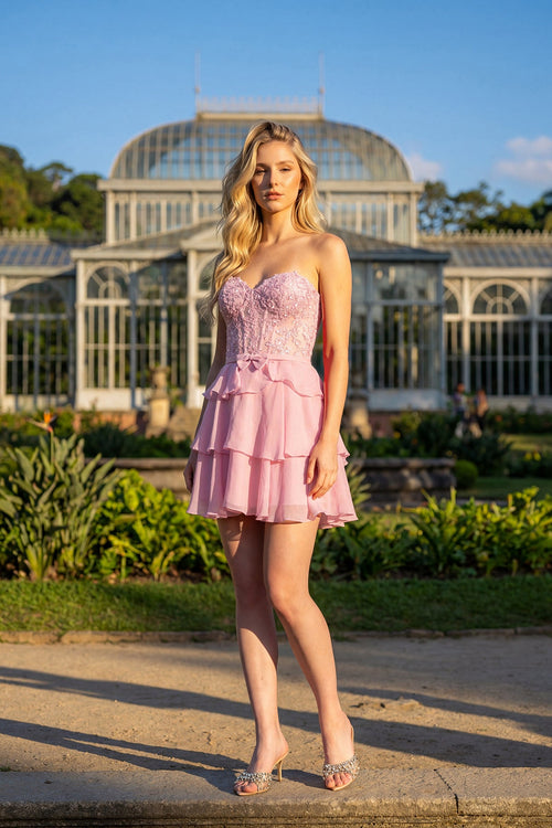 Juliet Candy Pink Short Cocktail Dresses