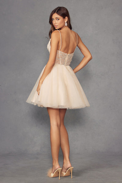 Juliet 984s Sweetheart Tulle Mini Dress with Crystal Details