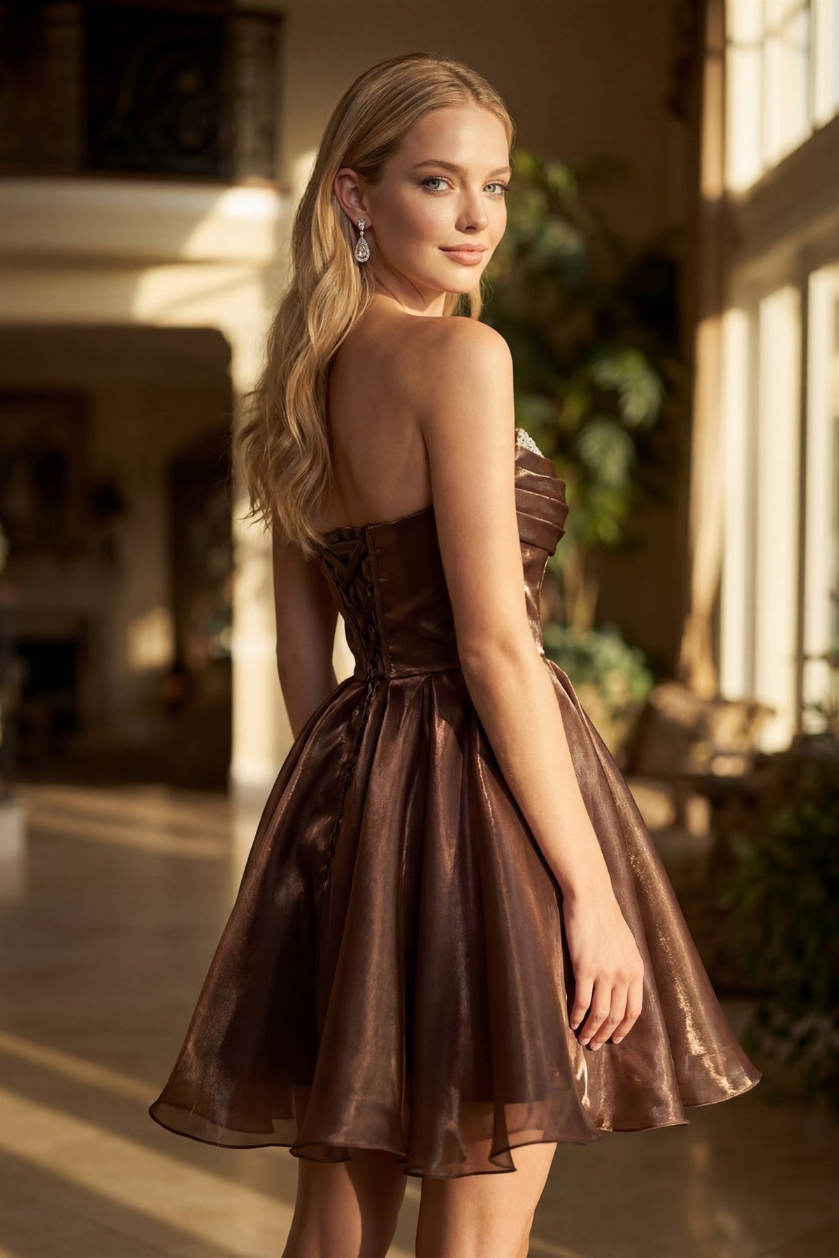 Juliet Brown Short Cocktail Dresses