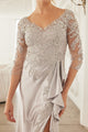 3/4 Sleeve Mother of the Bride Dress with Beaded Appliqués Formal Gown By Nox Anabel ME126