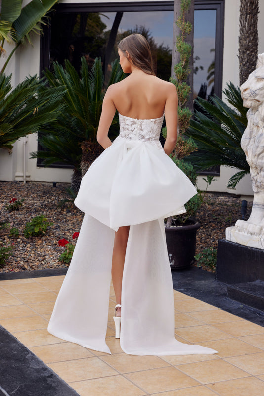 Nox Anabel JQ1017 Strapless Short Lace Prom Dress