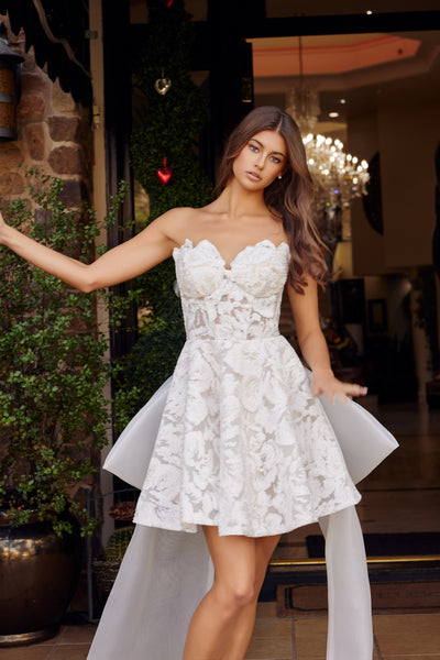 Nox Anabel JQ1017 Strapless Short Lace Prom Dress