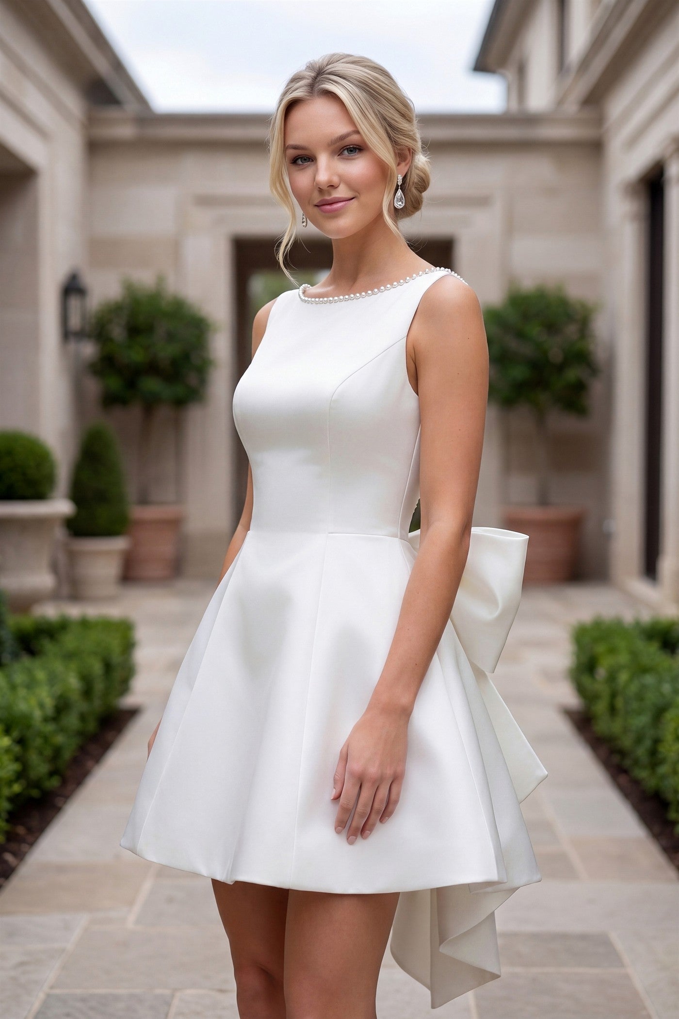 Nox Anabel WHITE Satin A-Line Wedding Dress