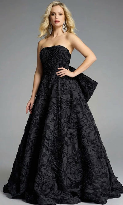 Jovani 44114 - Strapless Textured Ballgown in Black