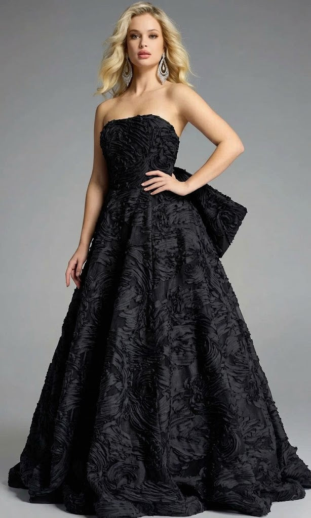 Jovani 44114 - Strapless Textured Ballgown in Black