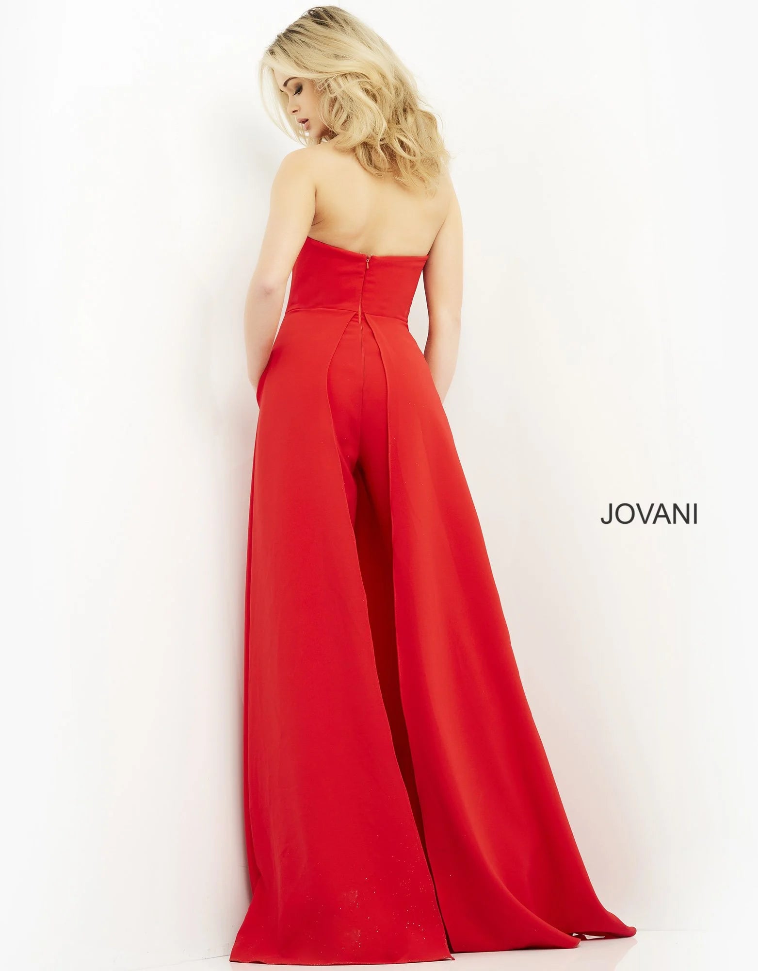 Jovani 03529 Strapless Wide Leg Formal Jumpsuit