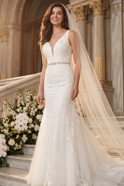 Eva USA 5249 Long Bridal Gown Glitter Wedding Dress