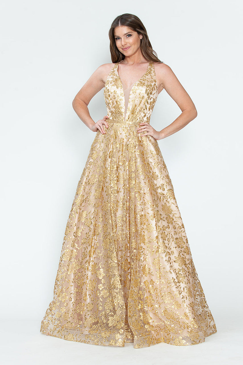Vestido de fiesta y formal sin mangas con lentejuelas y encaje floral en la espalda, corte A, brillante, de Lenovia 8240