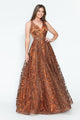 Sequin Floral Lace-Up Back A-Line Gown Sparkly Sleeveless Prom & Formal Dress By Lenovia 8240