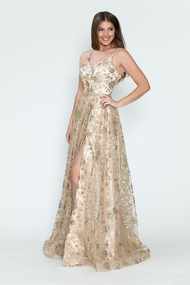 Vestido de fiesta formal de corte A con adornos de purpurina, espalda de corsé y cinturón de piedras de Lenovia 8235