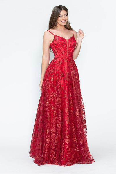 Lenovia 8241 Glitter Appliqué Mesh Tulle Sleeveless Dress