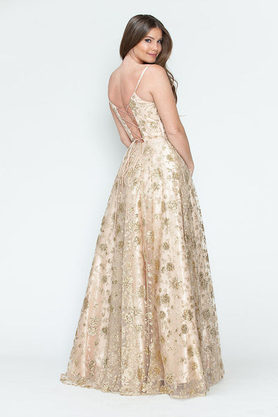 Lenovia 8241 Glitter Appliqué Mesh Tulle Sleeveless Dress