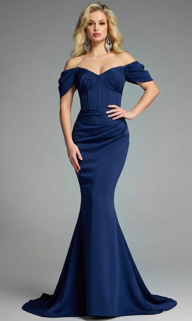 Jovani 36469 - Elegant Off-Shoulder Mermaid Gown