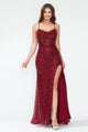 Vestido de fiesta formal sin mangas con lentejuelas, abertura alta y espalda con cordones, de Lenovia 8216