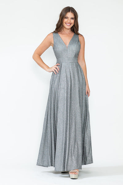 Lenovia 5256 Metallic Glitter Stretch Knit Sleeveless A-line Dress