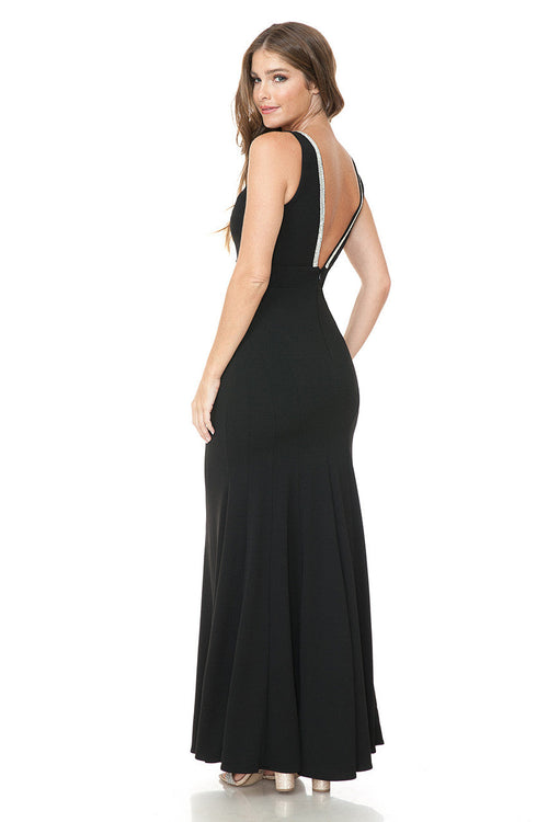 Lenovia 5270 Sleeveless Beaded Techno Crepe Evening Dress