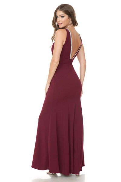 Lenovia 5270 Sleeveless Beaded Techno Crepe Evening Dress