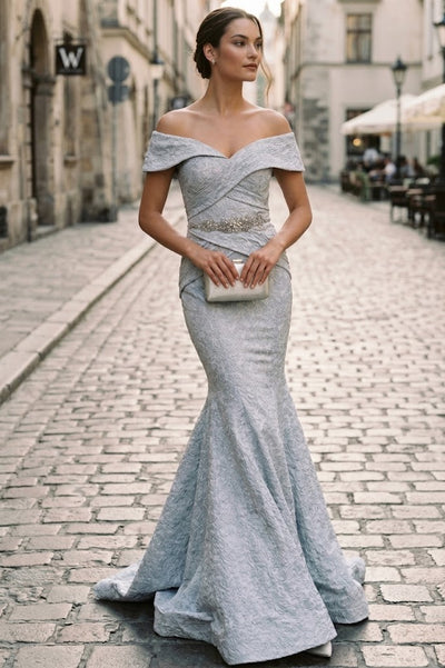 Terani Couture 1812M6657 Sophisticated Evening Off-Shoulder Long Premium Dress