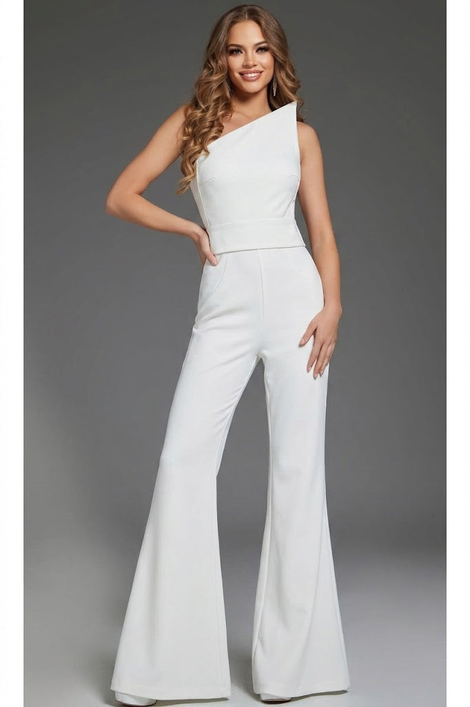 Jovani 43567 Strapless Asymmetric Formal Jumpsuit