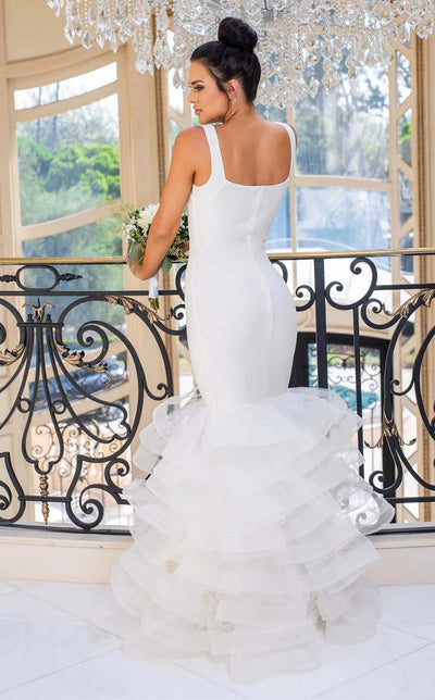 Jessica Angel JA10008 V-Neck Sleeveless Mermaid Formal Floor-Length Tulle Wedding Dress