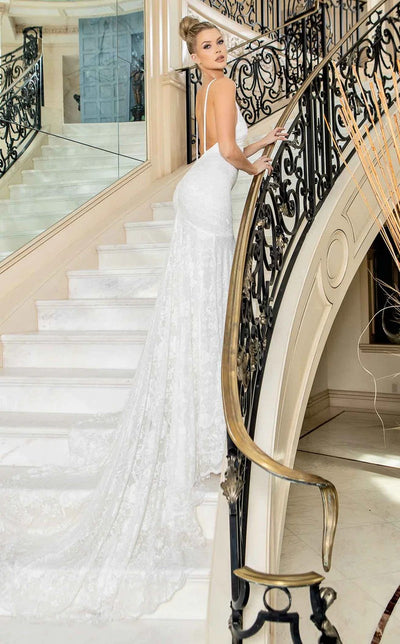 Jessica Angel JA10015 V-Neck Spaghetti Strap Mermaid Trumpet Lace Wedding Dress