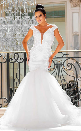 Jessica Angel JA10021 Off-Shoulder Strapless Illusion Lace Applique Wedding Dress
