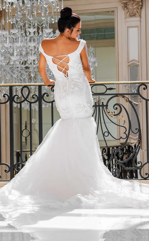 Jessica Angel JA10021 Off-Shoulder Strapless Illusion Lace Applique Wedding Dress
