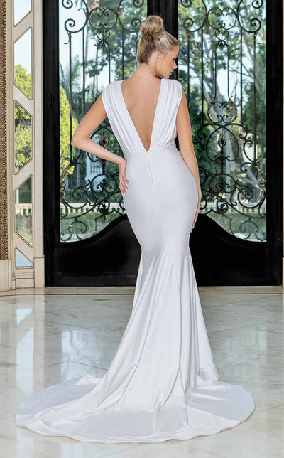 Jessica Angel JA10027 Sleeveless Fitted Open Back Ruched Draped Wedding Dress