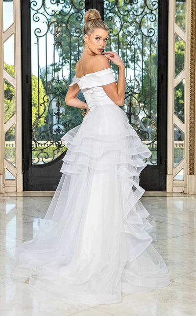 Jessica Angel JA10038 Off-Shoulder Open Back Train Beaded Wedding Dress