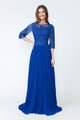 A-Line Gown with Beaded Lace Bodice and Pleated Skirt By Lenovia 8145