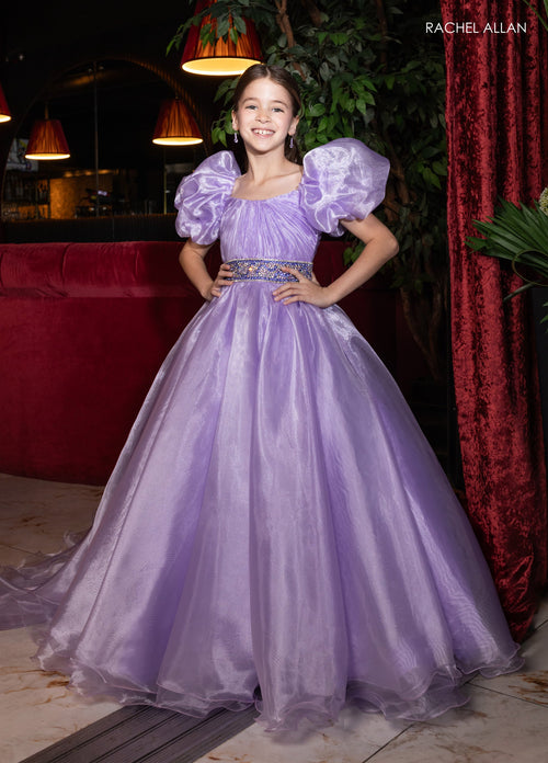 Rachel Allan 10275 Girl's Organza Puff Sleeve Gown
