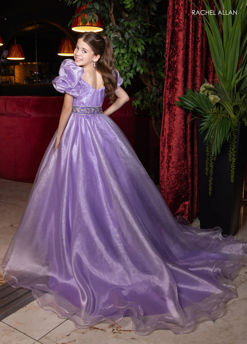 Rachel Allan 10275 Girl's Organza Puff Sleeve Gown
