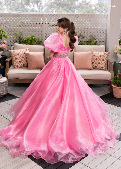 Rachel Allan 10275 Girl's Organza Puff Sleeve Gown