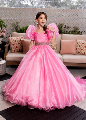 Rachel Allan 10275 Girl's Organza Puff Sleeve Gown