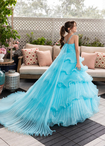 Rachel Allan 10280 Girl's Halter Ruffled Gown