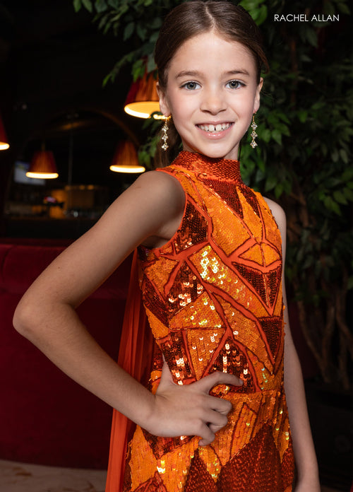 Rachel Allan 10282 Girl's Sequin Halter Romper Quinceañera Ball Gown