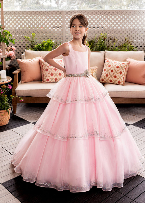 Rachel Allan 10283 Girl's Sleeveless Tiered Gown