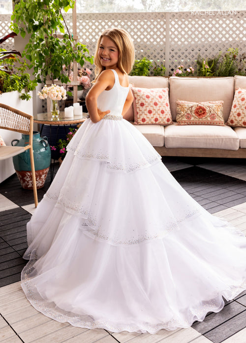Rachel Allan 10283 Girl's Sleeveless Tiered Gown