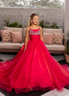 Rachel Allan 10287 Girl's Organza Sleeveless Gown