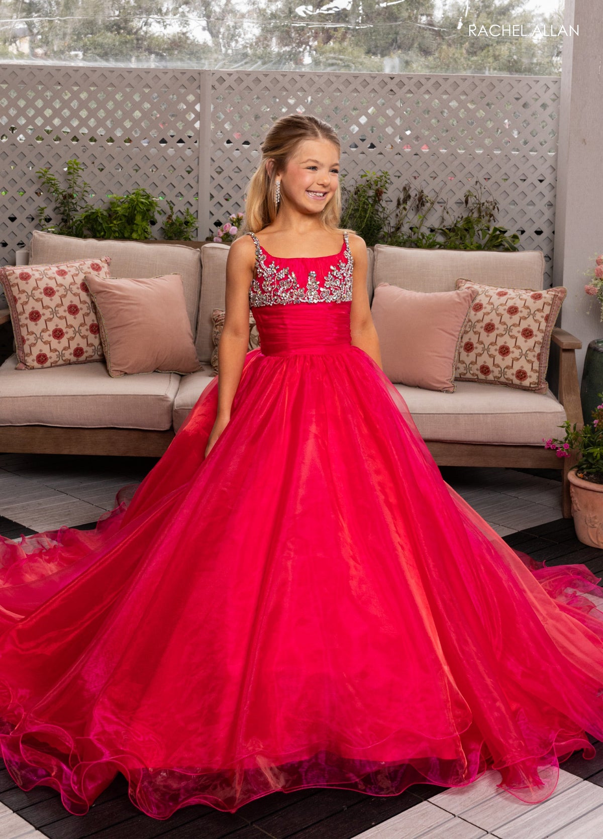 Rachel Allan 10287 Girl's Organza Sleeveless Gown