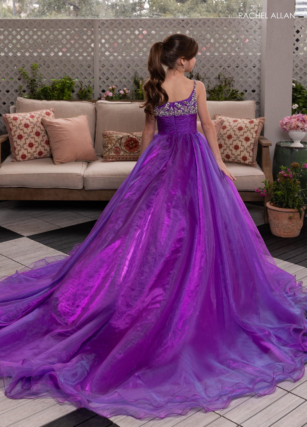 Rachel Allan 10287 Girl's Organza Sleeveless Gown