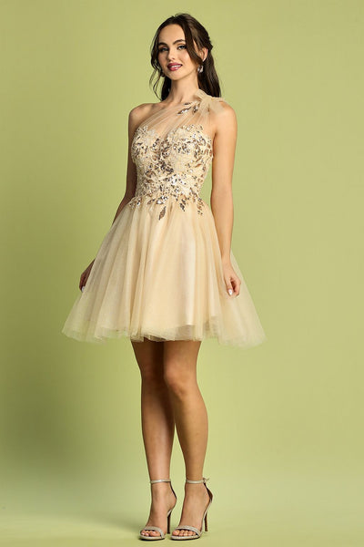 Cocktail Dresses Homecoming A Line Short Prom Dress Champagne