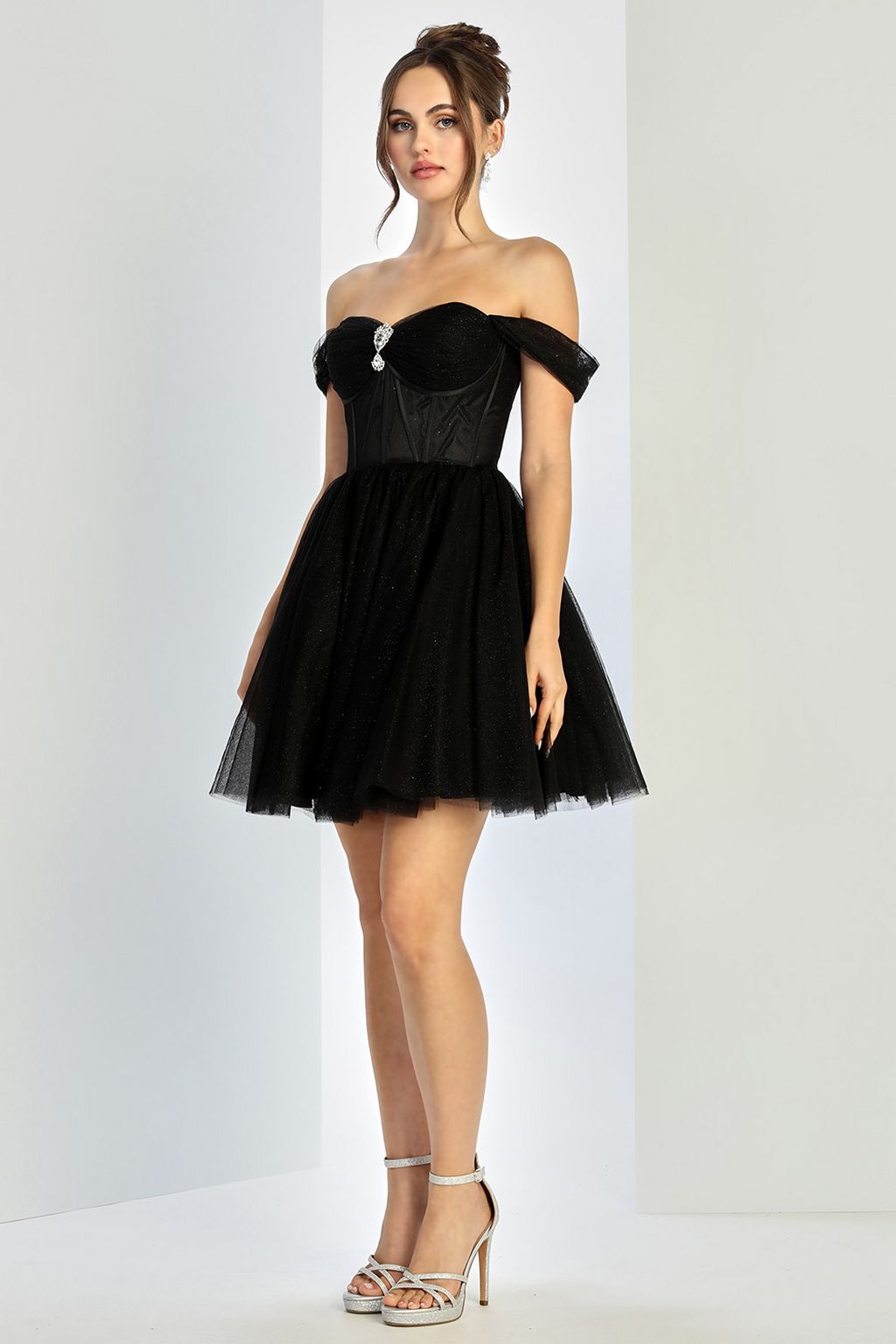 Cocktail Dresses Homecoming Short Glitter Cocktail Prom Dress Black