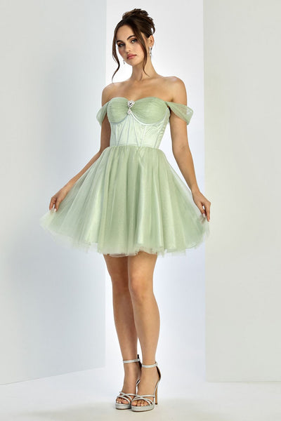Cocktail Dresses Homecoming Short Glitter Cocktail Prom Dress Sage