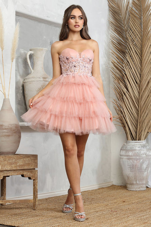 Cocktail Dresses Homecoming Short Glitter Prom Cocktail Dress  Rose