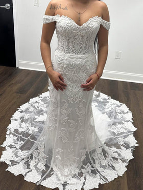 Primavera Couture 11104 Off-Shoulder Sweetheart Wedding Gown